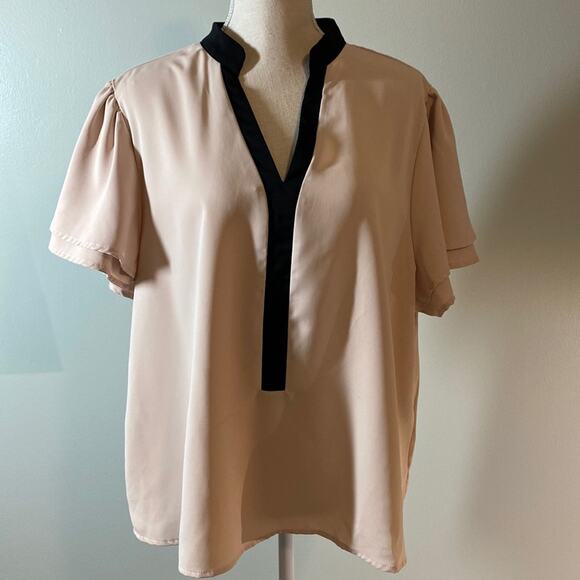 SHEIN Curve Blush and Black Blouse Size 3XL - Picture 1 of 4